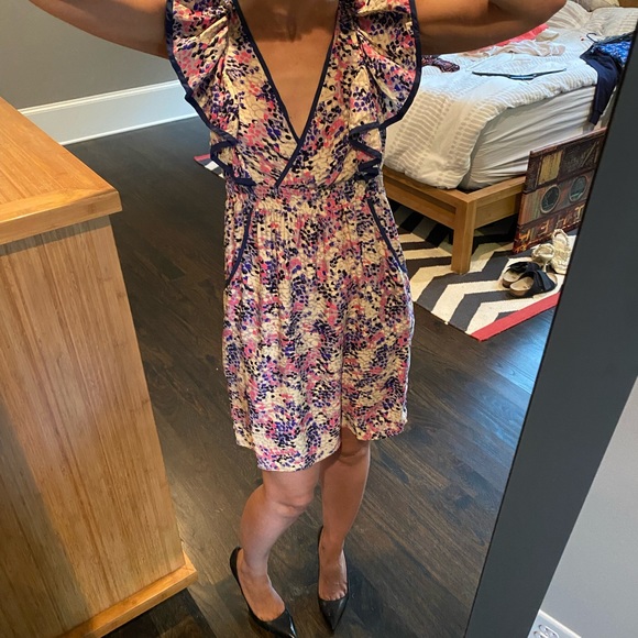 Yumi Kim Silk Mini Dress XS Flutter Sleeve 0 2 - Picture 5 of 13